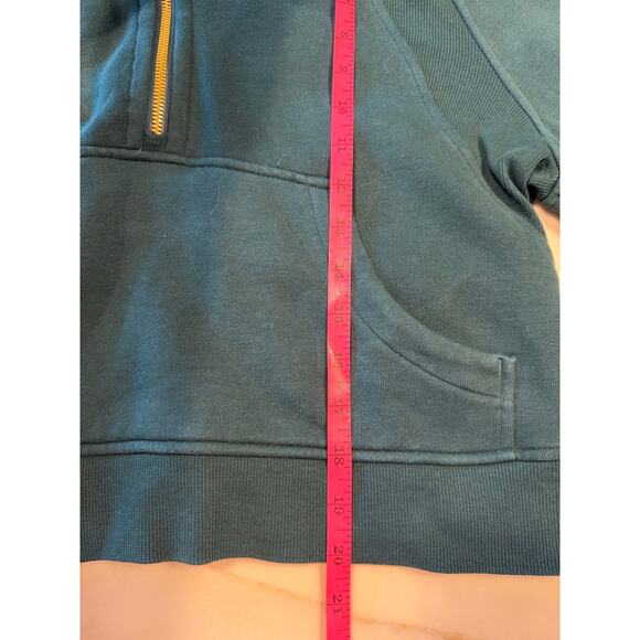 Lululemon scuba oversized funnel neck crop half zip / storm teal / gold / xs/s - Picture 8 of 8